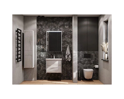 Заказать Тумба с раковиной бетон/белый матовый 60 см Roca Ronda ZRU9303002 + 327472000 в магазине сантехники Santeh-Crystal.ru