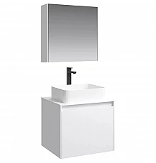 Комплект мебели белый глянец 61 см Aqwella 5 Stars Mobi MOB0106W + MOB0706W + 641945 + MOB0406 + MOB0717W