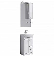 Комплект мебели белый глянец 55,5 см Aqwella Barcelona Ba.01.05/2 + 12091 + Ba.02.55