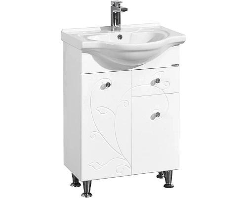 Купить Комплект мебели белый глянец 66 см Акватон Лиана 1A165801LL010 + 1WH109651 + 1A166102LL010 в магазине сантехники Santeh-Crystal.ru