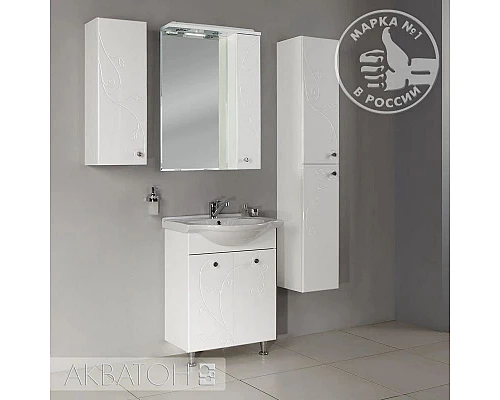 Заказать Комплект мебели белый глянец 66 см Акватон Лиана 1A165701LL010 + 1WH109651 + 1A166202LL01R в магазине сантехники Santeh-Crystal.ru
