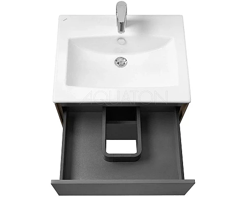 Заказать Комплект мебели графит софт/дуб веллингтон 60 см Акватон Сохо 1A258001AJA00 + 1WH501606 + 1A258302AJA0R в магазине сантехники Santeh-Crystal.ru