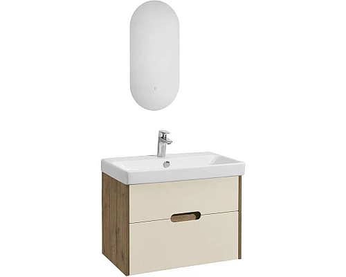 Приобрести Комплект мебели бежевый/дуб веллингтон 70,5 см Акватон Оливия 1A254301OLVG0 + 1WH501628 + 1A256502A1010 в магазине сантехники Santeh-Crystal.ru