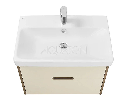 Приобрести Комплект мебели бежевый/дуб веллингтон 70,5 см Акватон Оливия 1A254301OLVG0 + 1WH501628 + 1A256502A1010 в магазине сантехники Santeh-Crystal.ru