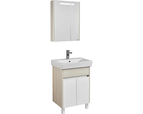 Заказать Комплект мебели белый глянец/ясень фабрик 60 см Акватон Верди 1A207701VDAV0 + 1WH302186 + 1A206902VDAV0 в магазине сантехники Santeh-Crystal.ru