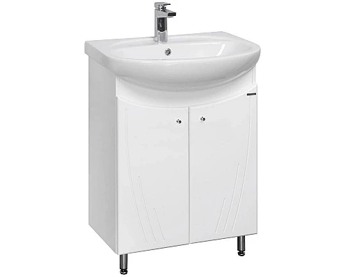 Купить Комплект мебели белый глянец 66,5 см Акватон Минима 1A104201MN010 + 1WH110174 + 1A000502MN010 в магазине сантехники Santeh-Crystal.ru