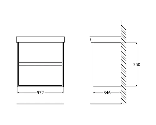 Приобрести Тумба Rovere Scuro 57,2 см BelBagno Neon NEON-600-2C-SO-RS в магазине сантехники Santeh-Crystal.ru
