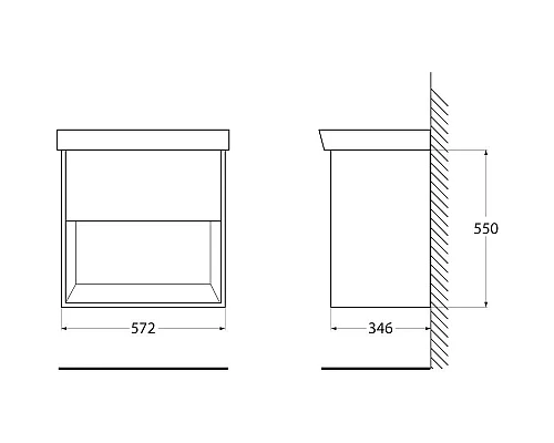 Заказать Тумба Pino Bianco 57,2 см BelBagno Neon NEON-600-1C-SO-PB в магазине сантехники Santeh-Crystal.ru