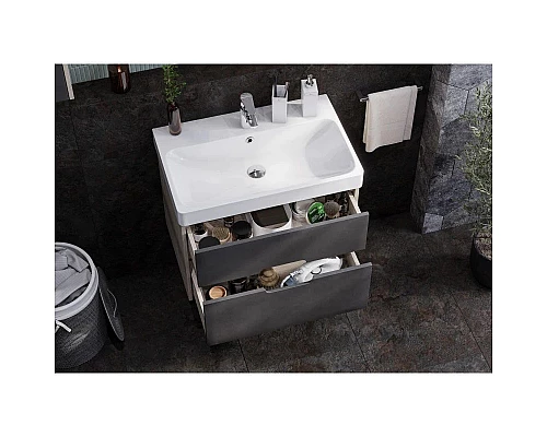 Приобрести Комплект мебели грей/дуб ойстер 70,5 см Акватон Оливия 1A254301OLUG0 + 1WH501628 + 1A254502OL010 в магазине сантехники Santeh-Crystal.ru