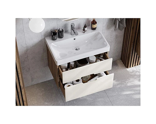 Заказать Комплект мебели бежевый/дуб веллингтон 70,5 см Акватон Оливия 1A254301OLVG0 + 1WH501628 + 1A256402A1010 в магазине сантехники Santeh-Crystal.ru