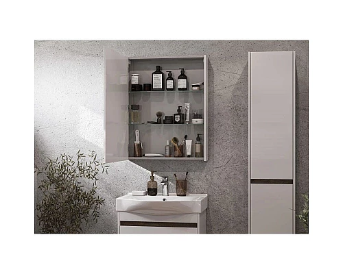 Купить Комплект мебели белый глянец/дуб эндгрейн 65 см Акватон Нортон 1A248801NT010 + 1WH302501 + 1A249102NT010 в магазине сантехники Santeh-Crystal.ru