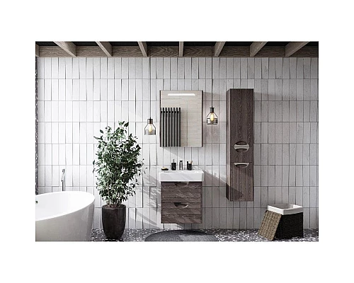 Приобрести Комплект мебели дуб макиато 60 см Акватон Сильва 1A211801SIW50 + 1WH302186 + 1A216202SIW50 в магазине сантехники Santeh-Crystal.ru