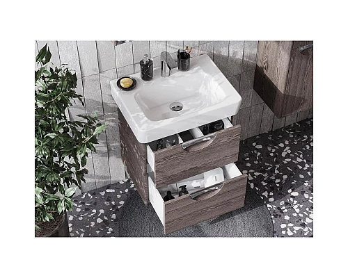 Приобрести Комплект мебели дуб макиато 60 см Акватон Сильва 1A211801SIW50 + 1WH302186 + 1A216202SIW50 в магазине сантехники Santeh-Crystal.ru