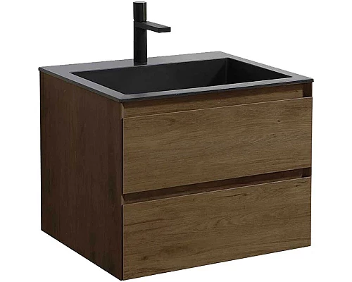 Приобрести Тумба с раковиной дуб табачный 60 см Vincea Luka VMC-2L600TO + VCB-13600B в магазине сантехники Santeh-Crystal.ru