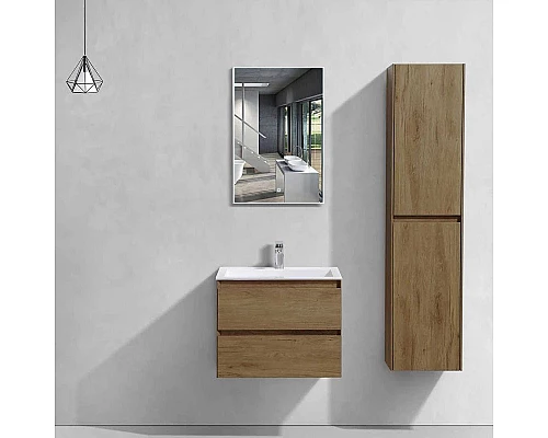 Купить Комплект мебели дуб табачный 60 см Vincea Luka VMC-2L600TO + VCB-13600W + VLM-2J600 в магазине сантехники Santeh-Crystal.ru