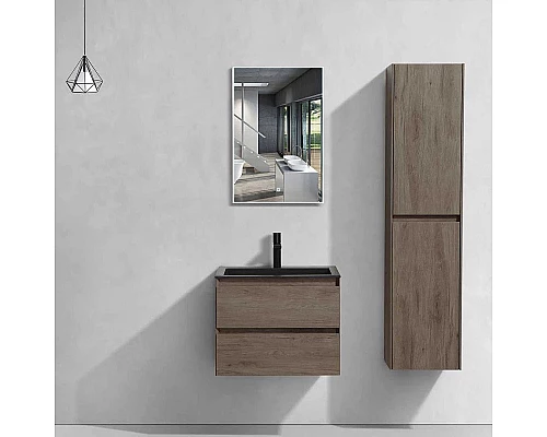 Приобрести Тумба с раковиной темный дуб 60 см Vincea Luka VMC-2L600RO + VCB-13600B в магазине сантехники Santeh-Crystal.ru