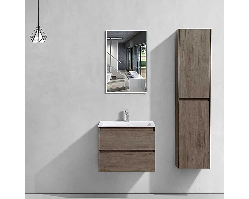 Купить Комплект мебели темный дуб 60 см Vincea Luka VMC-2L600RO + VCB-13600W + VLM-2J600 в магазине сантехники Santeh-Crystal.ru