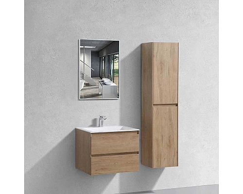 Заказать Комплект мебели натуральный дуб 60 см Vincea Luka VMC-2L600NO + VCB-13600W + VLM-2J600 в магазине сантехники Santeh-Crystal.ru