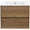 Тумба с раковиной дуб табачный 61,5 см Vincea Gio VMC-2G600TO + VBS-13960 Тумба с раковиной дуб табачный 61,5 см Vincea Gio VMC-2G600TO + VBS-13960