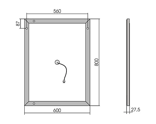 Приобрести Комплект мебели натуральный дуб 61,5 см Vincea Gio VMC-2G600TO + VBS-13960 + VLM-2B600 в магазине сантехники Santeh-Crystal.ru