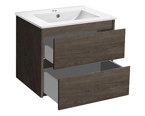 Заказать Тумба с раковиной темный дуб 61,5 см Vincea Gio VMC-2G600RO + VBS-13960 в магазине сантехники Santeh-Crystal.ru