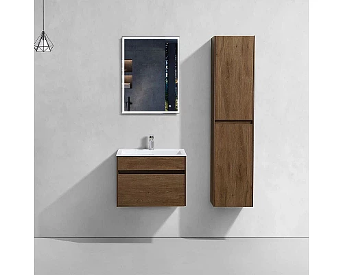 Приобрести Тумба с раковиной дуб табачный 60 см Vincea Chiara VMC-2C600TO + VCB-13600W в магазине сантехники Santeh-Crystal.ru