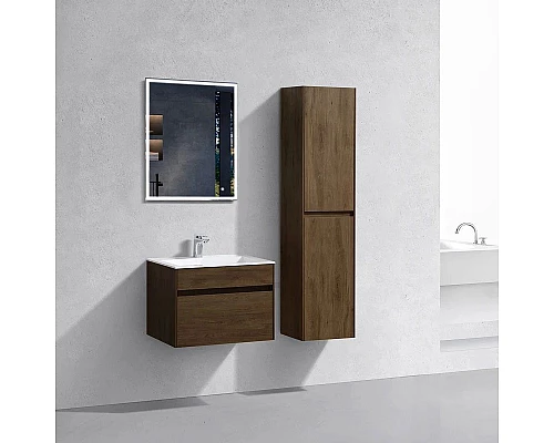 Приобрести Тумба с раковиной дуб табачный 60 см Vincea Chiara VMC-2C600TO + VCB-13600W в магазине сантехники Santeh-Crystal.ru