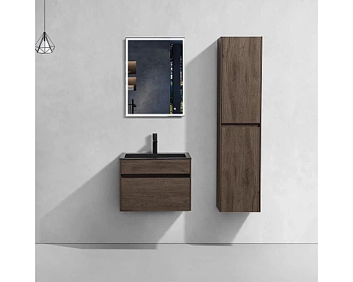 Купить Комплект мебели темный дуб 60 см Vincea Chiara VMC-2C600RO + VCB-13600B + VLM-3VN600 в магазине сантехники Santeh-Crystal.ru