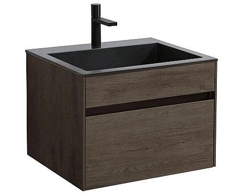 Купить Комплект мебели темный дуб 60 см Vincea Chiara VMC-2C600RO + VCB-13600B + VLM-3VN600 в магазине сантехники Santeh-Crystal.ru