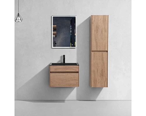 Приобрести Комплект мебели натуральный дуб 60 см Vincea Chiara VMC-2C600NO + VCB-13600B + VLM-3VN600 в магазине сантехники Santeh-Crystal.ru