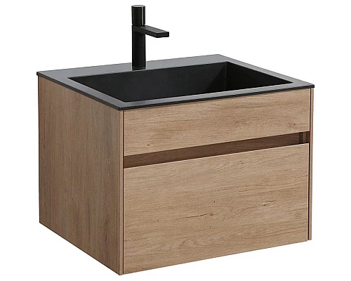 Приобрести Комплект мебели натуральный дуб 60 см Vincea Chiara VMC-2C600NO + VCB-13600B + VLM-3VN600 в магазине сантехники Santeh-Crystal.ru