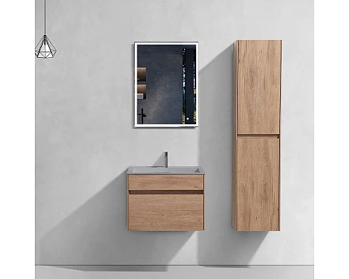 Купить Комплект мебели натуральный дуб 60 см Vincea Chiara VMC-2C600NO + VCB-13600G + VLM-3VN600 в магазине сантехники Santeh-Crystal.ru
