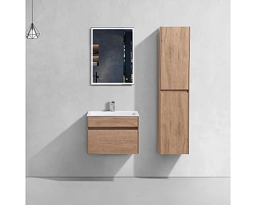 Заказать Тумба с раковиной натуральный дуб 60 см Vincea Chiara VMC-2C600NO + VCB-13600W в магазине сантехники Santeh-Crystal.ru