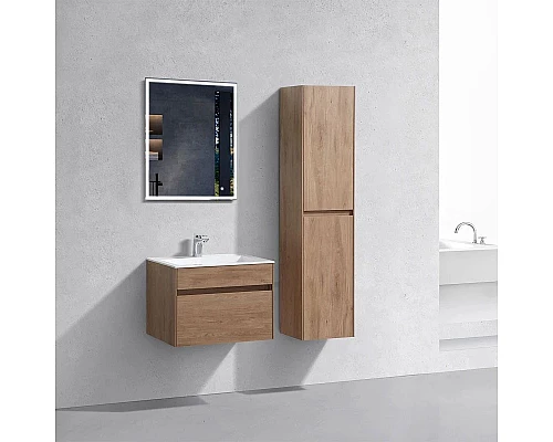 Заказать Тумба с раковиной натуральный дуб 60 см Vincea Chiara VMC-2C600NO + VCB-13600W в магазине сантехники Santeh-Crystal.ru