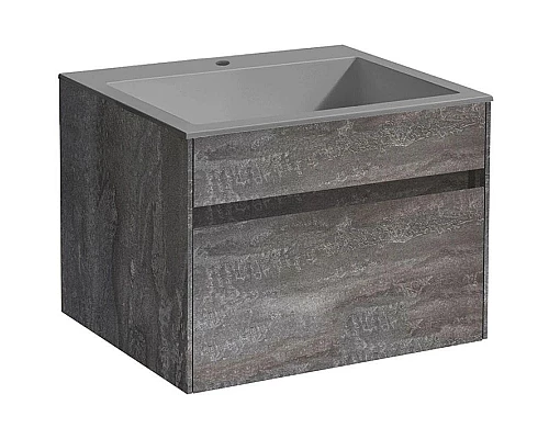 Заказать Комплект мебели серый камень 60 см Vincea Chiara VMC-2C600GS + VCB-13600G + VLM-3VN600 в магазине сантехники Santeh-Crystal.ru