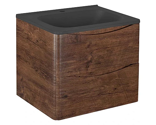 Приобрести Тумба с раковиной темный дуб 59,4 см Vincea Paola VMC-2P600RW + VCB-2VP600B в магазине сантехники Santeh-Crystal.ru