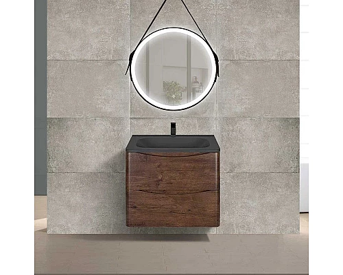 Приобрести Тумба с раковиной темный дуб 59,4 см Vincea Paola VMC-2P600RW + VCB-2VP600B в магазине сантехники Santeh-Crystal.ru