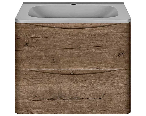 Купить Тумба с раковиной дуб винтаж 59,4 см Vincea Paola VMC-2P600VO + VCB-2VP600G в магазине сантехники Santeh-Crystal.ru
