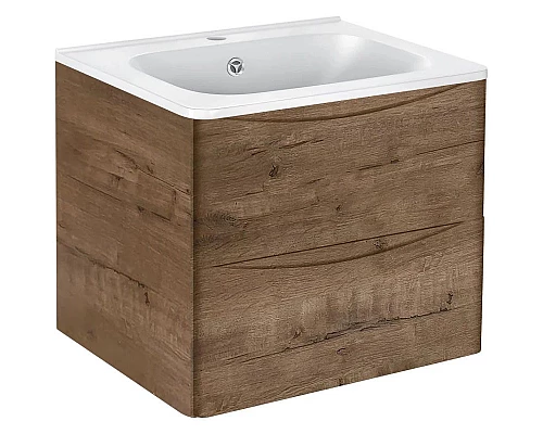 Купить Тумба с раковиной дуб винтаж 59,4 см Vincea Paola VMC-2P600VO + VCB-2VP600W в магазине сантехники Santeh-Crystal.ru