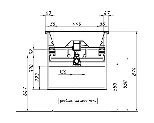 Купить Тумба графит матовый 57,8 см Caprigo Novara 35915-TP810 в магазине сантехники Santeh-Crystal.ru