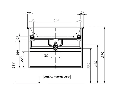 Приобрести Тумба графит матовый 75 см Caprigo Novara 35916-TP810 в магазине сантехники Santeh-Crystal.ru