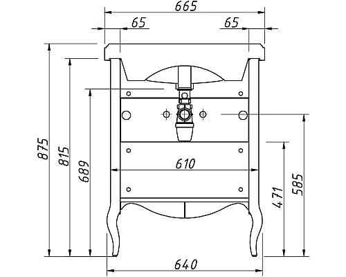 Заказать Тумба пикрит 65,6 см Caprigo Verona 33517-TP814 в магазине сантехники Santeh-Crystal.ru
