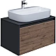Заказать Тумба с раковиной дуб веллингтон/графит 70 см Grossman Смарт 107009 + GR-3027 в магазине сантехники Santeh-Crystal.ru