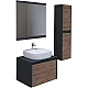 Купить Тумба с раковиной дуб веллингтон/графит 60 см Grossman Смарт 106009 + GR-3028 в магазине сантехники Santeh-Crystal.ru