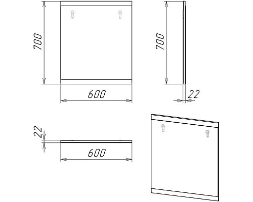 Купить Комплект мебели дуб веллингтон/графит 60 см Grossman Смарт 106009 + GR-3012 + 206005 в магазине сантехники Santeh-Crystal.ru