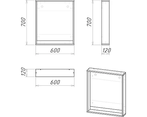 Заказать Комплект мебели дуб веллингтон/графит 60 см Grossman Смарт 106009 + GR-3012 + 206007 в магазине сантехники Santeh-Crystal.ru