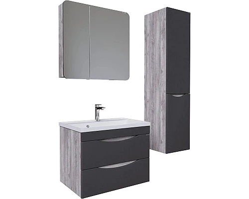 Купить Комплект мебели бетон пайн/графит матовый 70,1 см Grossman Талис 107010 + 4627173210171 + 207006 в магазине сантехники Santeh-Crystal.ru