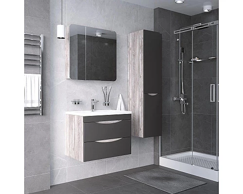 Купить Комплект мебели бетон пайн/графит матовый 70,1 см Grossman Талис 107010 + 4627173210171 + 207006 в магазине сантехники Santeh-Crystal.ru