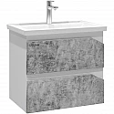 Тумба с раковиной бетон/белый глянец 61 см Grossman Инлайн 106004 + 16413 Тумба с раковиной бетон/белый глянец 61 см Grossman Инлайн 106004 + 16413