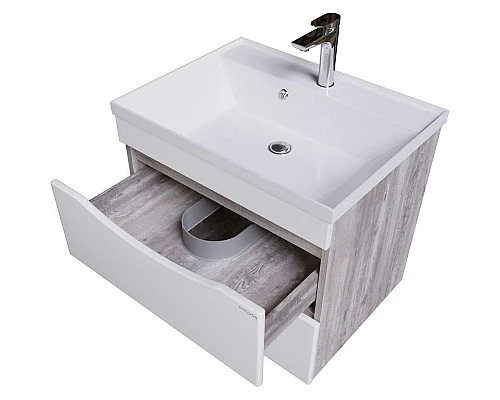 Приобрести Тумба с раковиной бетон пайн/белый глянец 60,3 см Grossman Талис 106010 + 4627173210164 в магазине сантехники Santeh-Crystal.ru